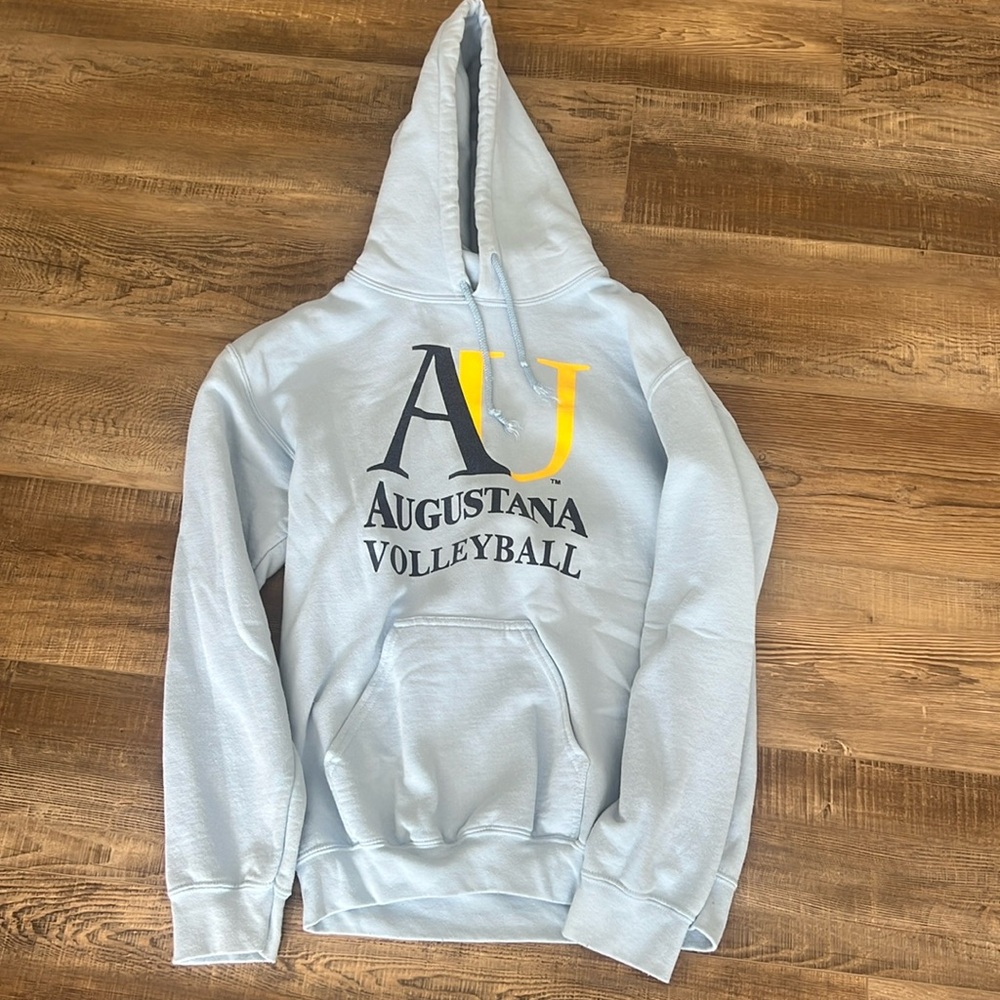 Unisex Augustana Volleyball size small light blue hoodie